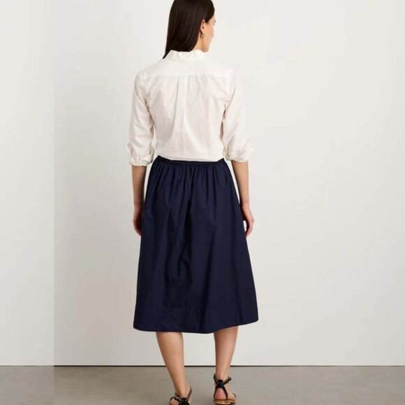 Alex Mill - Standard Skirt - Navy - Size Small - Cotton Poplin Midi Skirt - Picture 2 of 5